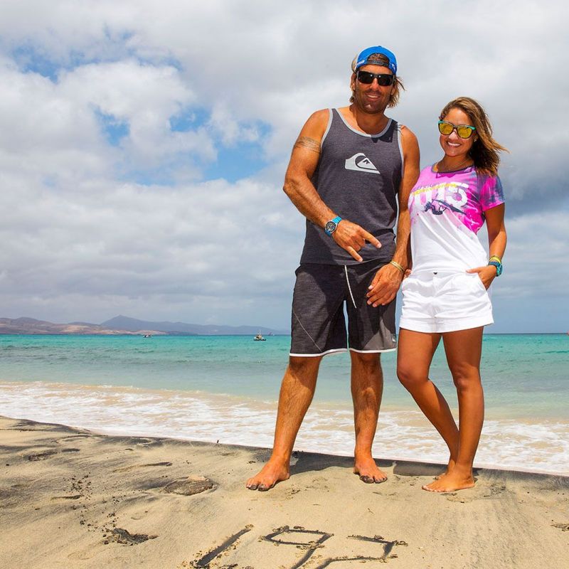Mit Frau Paola am Strand von Furteventura