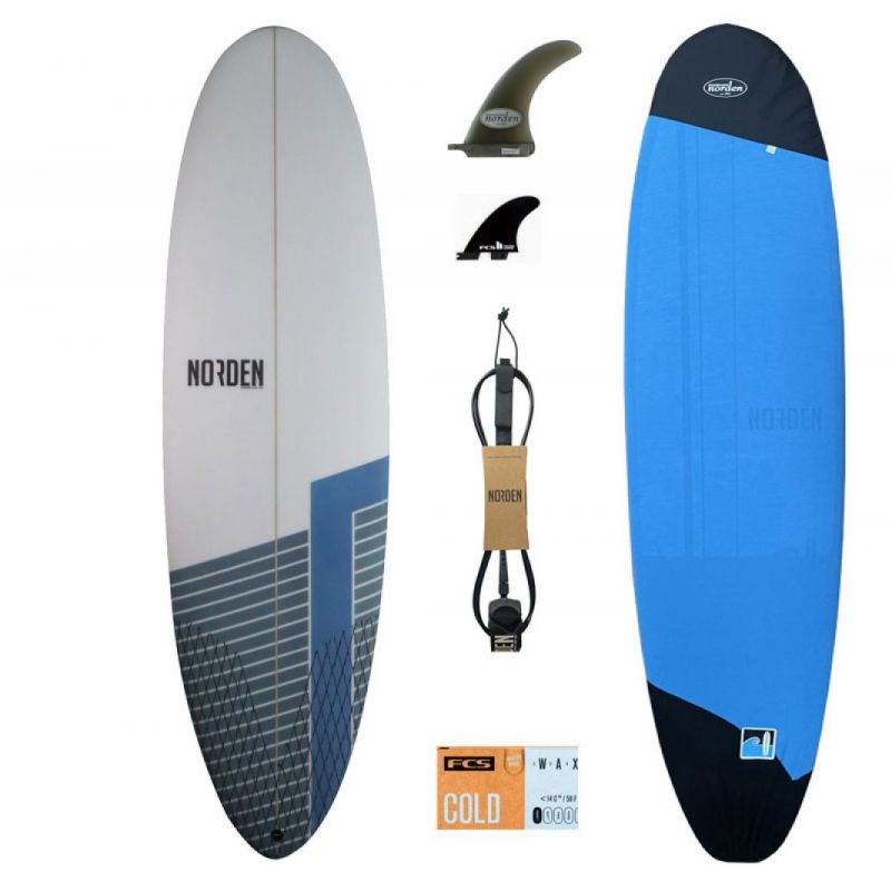 Time Machine 6,8 atlantic + Leash + Boardbag + Fins + Wax