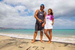 Mit Frau Paola am Strand von Furteventura