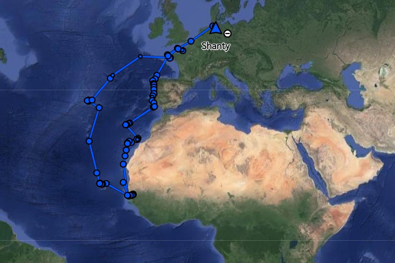 Der etwas andere Surftrip: Eine Segelreise von Hamburg nach Gambia Die Route