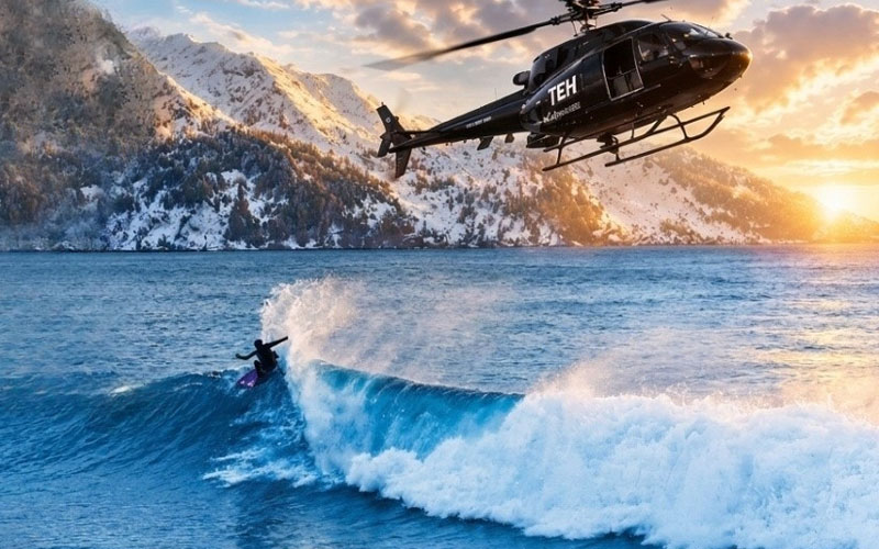 Surfing Alaska by Helicopter - Kai Lenny